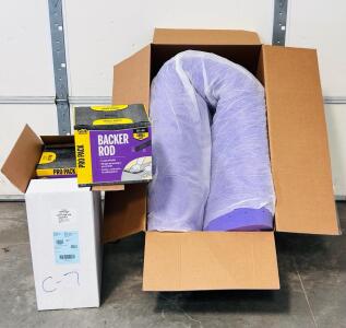 M-D Building Products Foam Backer Rod 3/8" 350ft 4PK Model 71550 and Foam Pad Matress Topper (Unkown Size)