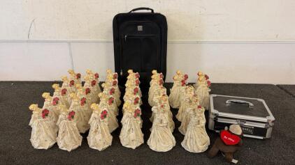 Victorian-Style Porcelain Angel Figurines, Cream with Pink Accents, Set of 32 & More