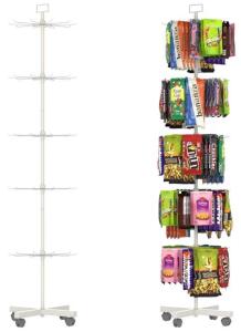 (2) 5-Tier Height Adjustable Spinning Retail Display Racks, White