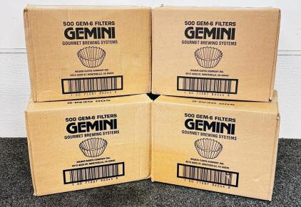 (4) Boxes Of GEM-6 Filters Gemini Gourmet Brewing Systems (2000 Total)