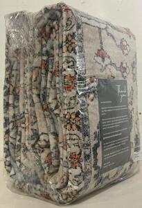 *New* GENIMO Washable Area Rug 8'x10', Blue Orange Oatmeal