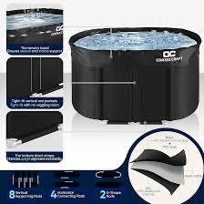 Cortex Craft Ice Bath Tub with Insulated Cover and Accessories, Black, Material: PVC, Capacity: 264 gallons (1000 liters), Dimensions: 63 x 31.5 x 29.5 inches (160 x 80 x 75 cm), Weight: Approximately 22 lbs (10 kg), Features: foldable design, tight fit t