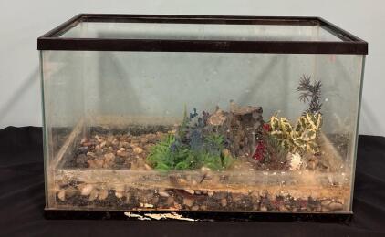 20&rdquo;x12&rdquo; Glass Fish Tank With Decor NO LID