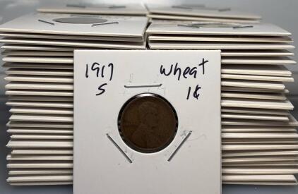 (100) Lincoln Wheat Cent Pennies 1900s-1920s