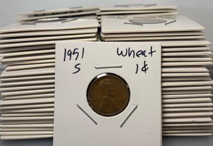 (100) Lincoln Wheat Cent Pennies 40s-50s