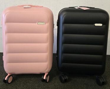 (2) Piece Snail White Luggage Set 39.5x23.5x57.5cm Pink And Black