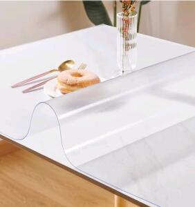 (2) Frosted Plastic Table Cover Protectors 42 x 80 Inch, 1.5mm
