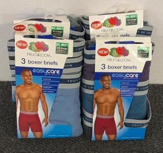 Brand New Products! (4) Packages Of Fruit Of The Loom 3 Boxer Briefs