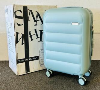 Snail White Hard-Shell Suitcase, Model HT-2463S, Ice Blue, TSA Lock, 20&rdquo;