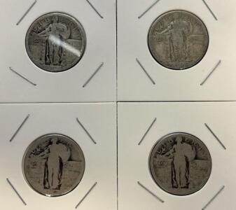 (4) Standing Liberty Quarter Dollar - 90% Silver