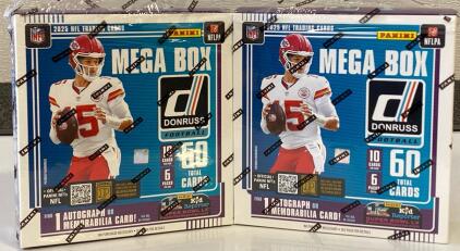 (2) Mega Box 2025 Panini NFL Trading Cards