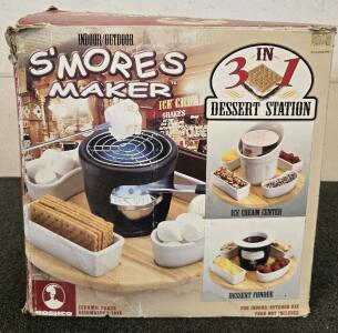 SMORES MAKER - Indoor/Outdoor 3-in-1 Dessert Station (S'mores, Fondue, Ice Cream)