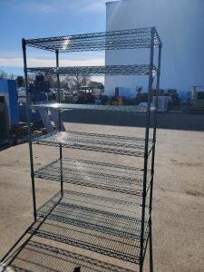 Heavy-Duty Metal Shelving Unit, 5 Shelves, Green Finish