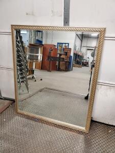 Gold Framed Wall Mirror, 39x39 inches, Traditional Style