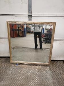 Traditional Wall Mirror with Gold Frame, 36"x36"