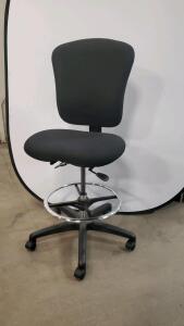 Drafting Chair with Adjustable Foot Ring, Black Fabric, 5-Star Base