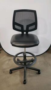 Ergonomic Black Mesh Drafting Chair with Adjustable Footring 23" - 30" (58.4 - 76.2 cm)