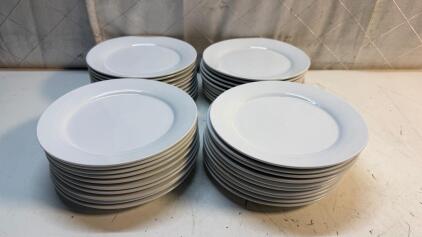 (40) 9&rdquo; White Ceramic Plates