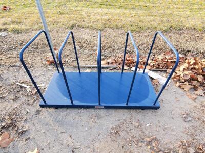 ULINE Steel Bicycle Rack, Holds 5 Bikes, Blue Approximately 60 in x 30 in x 29 in (152 cm x 76 cm x 74 cm)
