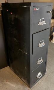 FireKing 25 Fireproof File Cabinet, 4-Drawer, Key Lock