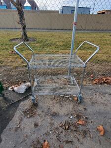 Steel Utility Cart, 2 Shelves, Swivel Casters Approx. 36" x 18" x 36" (91.4 cm x 45.7 cm x 91.4 cm)