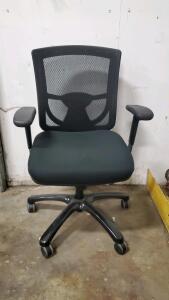 Black Mesh Office Chair, Adjustable Armrests, 5-Star Base