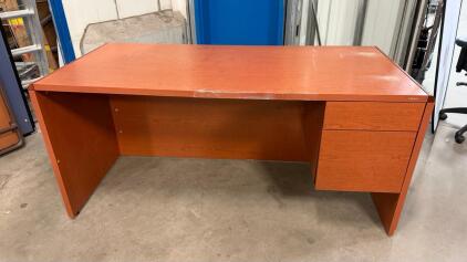 Wood Office Desk -66&rdquo;Lx30&rdquo;Wx30&rdquo;H