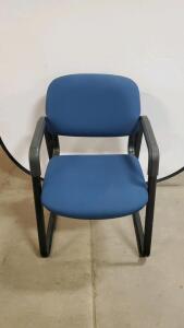 Blue Fabric Cantilever Office Chair with Metal Frame 23"x23"x34"