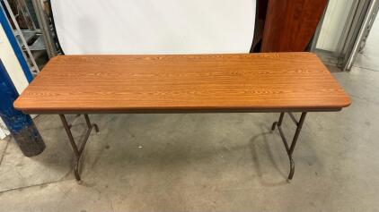Folding Wood Table -24&rdquo;x72&rdquo;