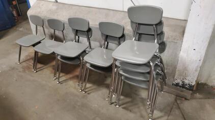 (10) Gray School Chairs