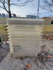 Set of 10 Clear Plastic Storage Containers, Stackable Design, 18 Gallon Capacity