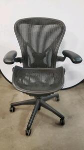 Herman Miller Aeron Office Chair, Black, Ergonomic Design<br/>41" x 27" x 16.75" (104.14 x 68.58 x 42.54 cm