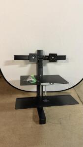 Ergotron WorkFit-S Dual Monitor Stand, Freestanding with Wheels, Metal