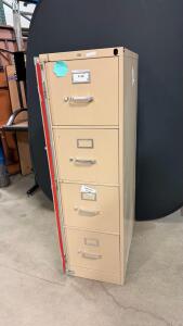 Metal 4-Drawer Filing Cabint -15&rdquo;Lx27&rdquo;Wx52&rdquo;H