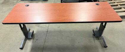 Wood Desk Table -72&rdquo;Lx24&rdquo;Wx29&rdquo;H