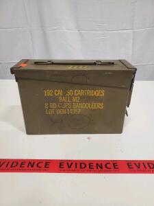 .30 Caliber Ammunition Box, 192 Cartridge Capacity, M2 Ball