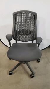 Knoll ReGeneration Office Chair, Gray, Mesh Back, Adjustable Armrests Approx. 27" x 27" x 39"