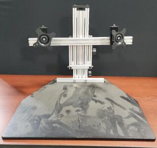 Dual Monitor Stand, VESA 75x75/100x100, 27" Max Monitor, Silver/Black