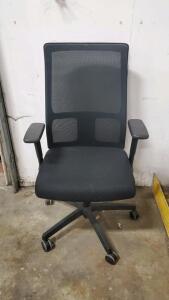 Black Mesh Office Chair, Adjustable Armrests, 5-Star Base