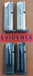 (4) Assorted 9mm Metal Pistol Magazines