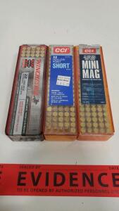 CCI & Winchester .22 LR & .22 Short Ammunition, Rimfire Ammo, 100 Rounds Each
