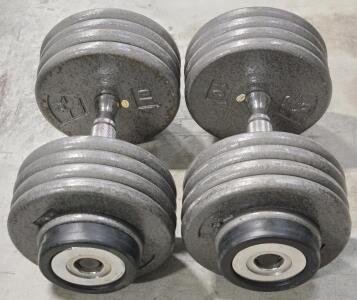 (2) Hampton 85LB Iron Dumbbell Weights