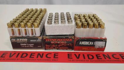 9mm Luger Ammunition: Blazer, Winchester, American Eagle, 115-124 Grain