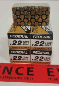 Federal Power-Flite .22 LR Ammunition, 50 Rounds, 40 Grain LRN