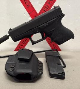 Glock 43 Semi-Automatic Pistol, 9mm, Serial: BHYM775, With Holster