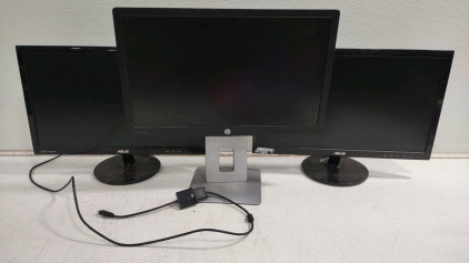 (1) HP EliteDisplay E222 21.5" LED Monitor & (2) ASUS VS248H-P 24" LED LCD Monitors
