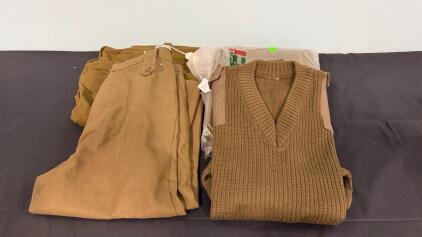 (2) US Military Dress Pants & (2) US Military Wool Sweaters