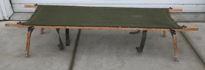 Vintage Military-Style Folding Cot