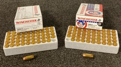 (2) Winchester 380 Auto - 95 Grain - Full Metal Jacket - 50 Ronds Per Box