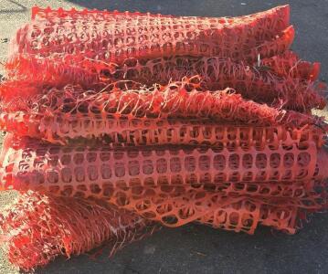 Pallet Of Orange Safety Netting, 15+ Rolls Of Unknown Length